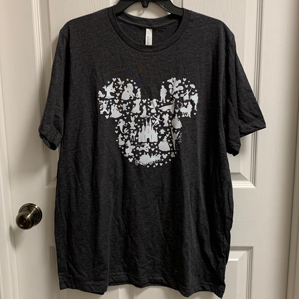 XL Disney Bella + Canvas Dark Heather Tee Shirt New Never Worn